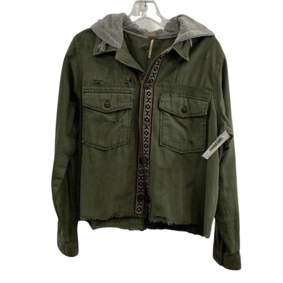 Free People / Weekender Wanderer Boho Cargo Crop Jacket / sz M - Picture 4 of 5